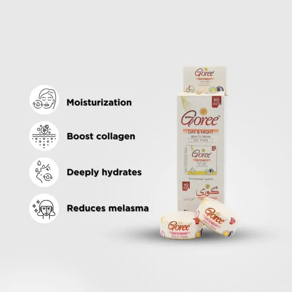 Goree Day & Night Beauty Cream – Oil Free, Vitamin B3, Moisturizing & Fairness