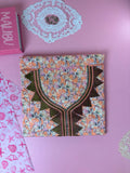 Peach Hibiscus Beaded Mukhawar