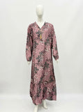 Floral Jalabiya for Women – Elegant Long Sleeve Maxi Dress