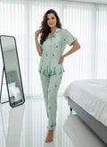 Women's Giraffe Print Pajama Set – Soft Cotton Sleepwear | بيجامة نسائية