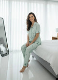 Women's Mint Green Dinosaur Print Pajama Set