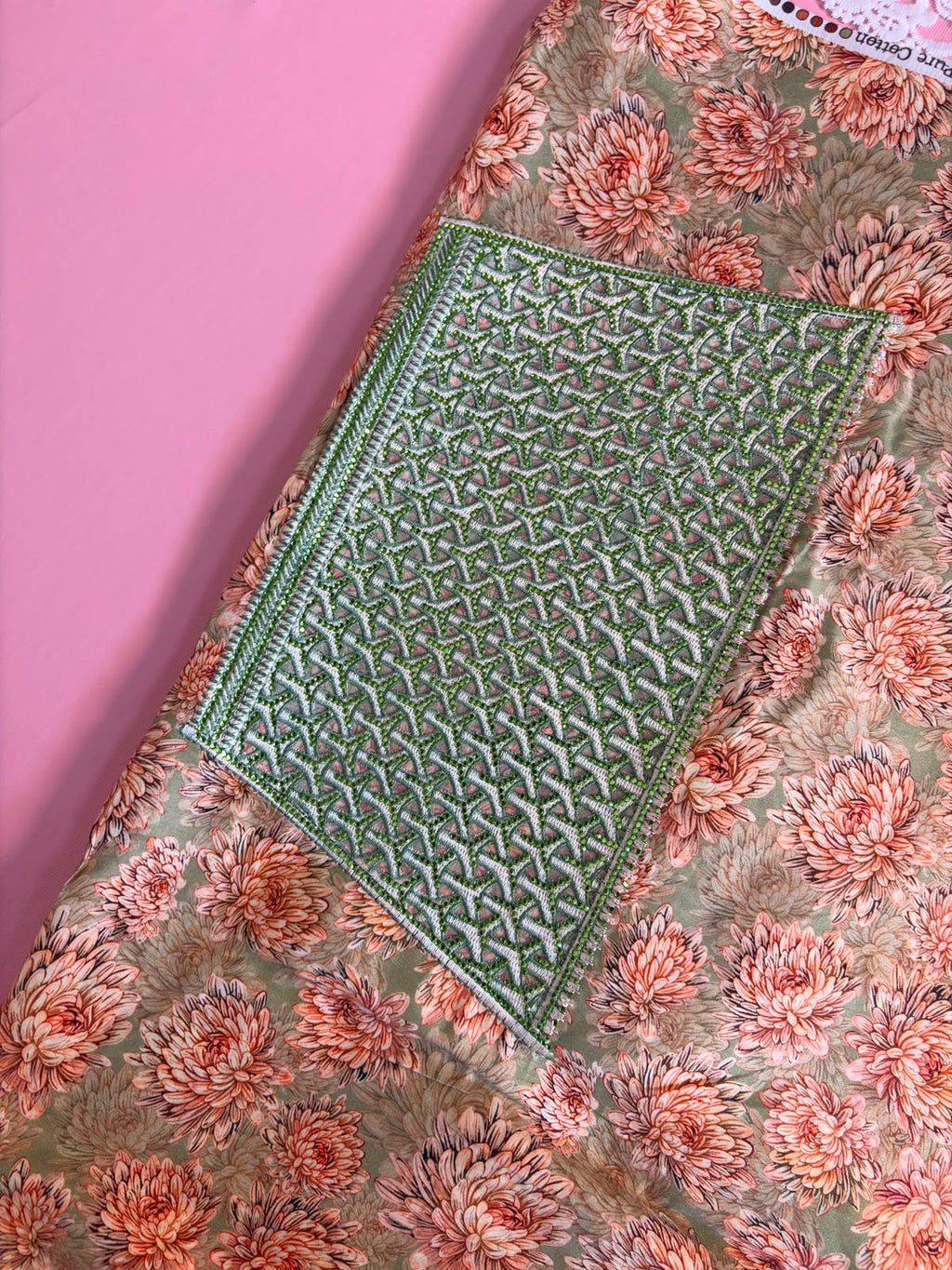Mukhawar Arabic Sage Green - Cotton Floral | مخور عربي أخضر قطن