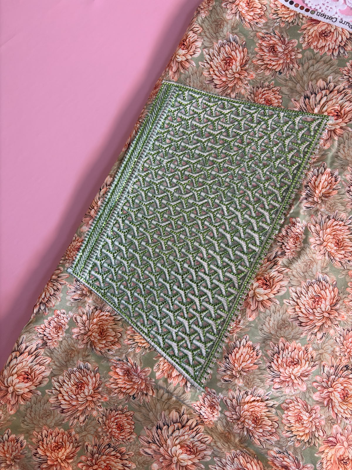 Mukhawar Arabic Sage Green - Cotton Floral | مخور عربي أخضر قطن
