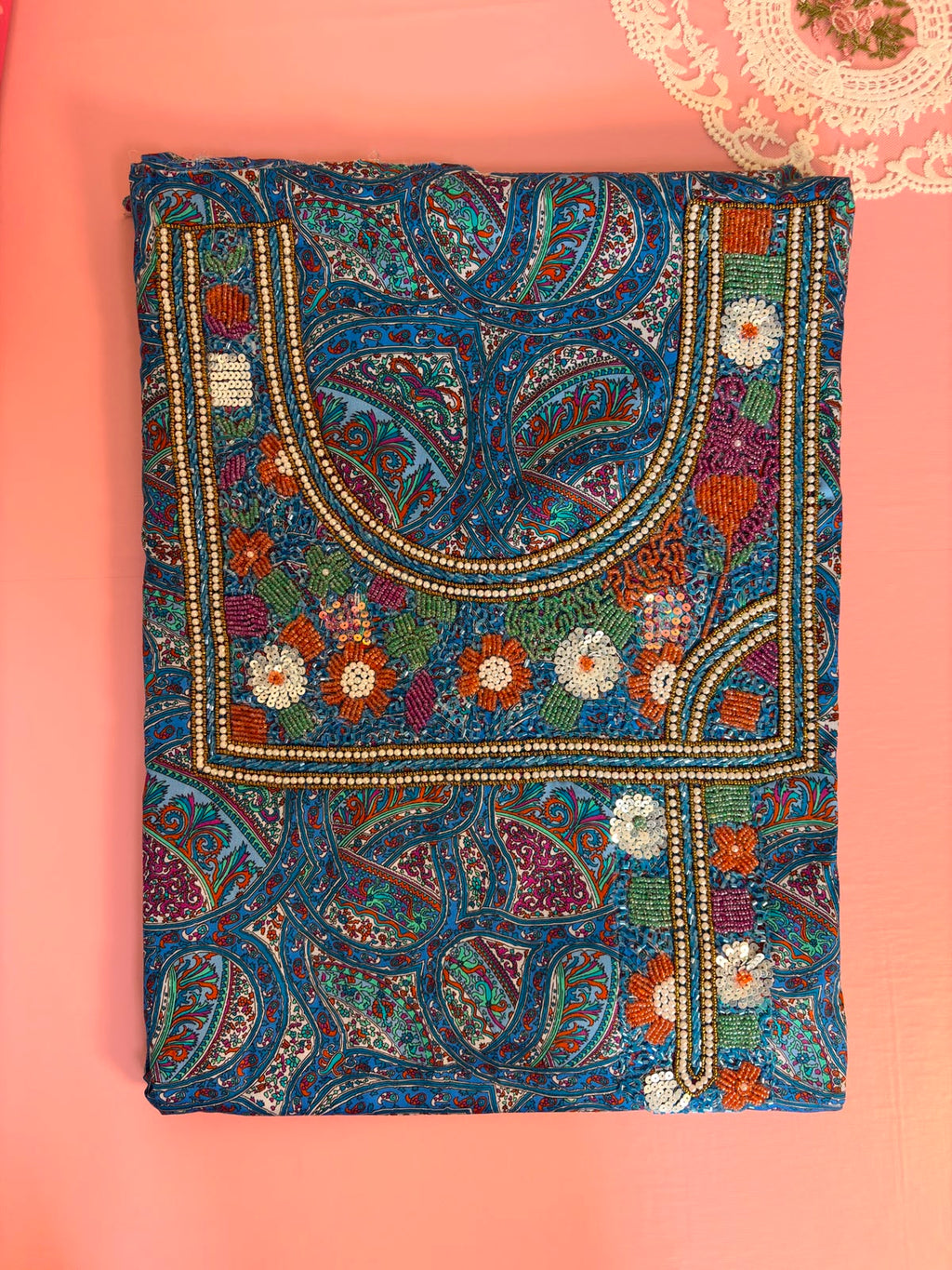Mukhawar Arabic Blue - Cotton Paisley Print | مخور عربي أزرق قطن