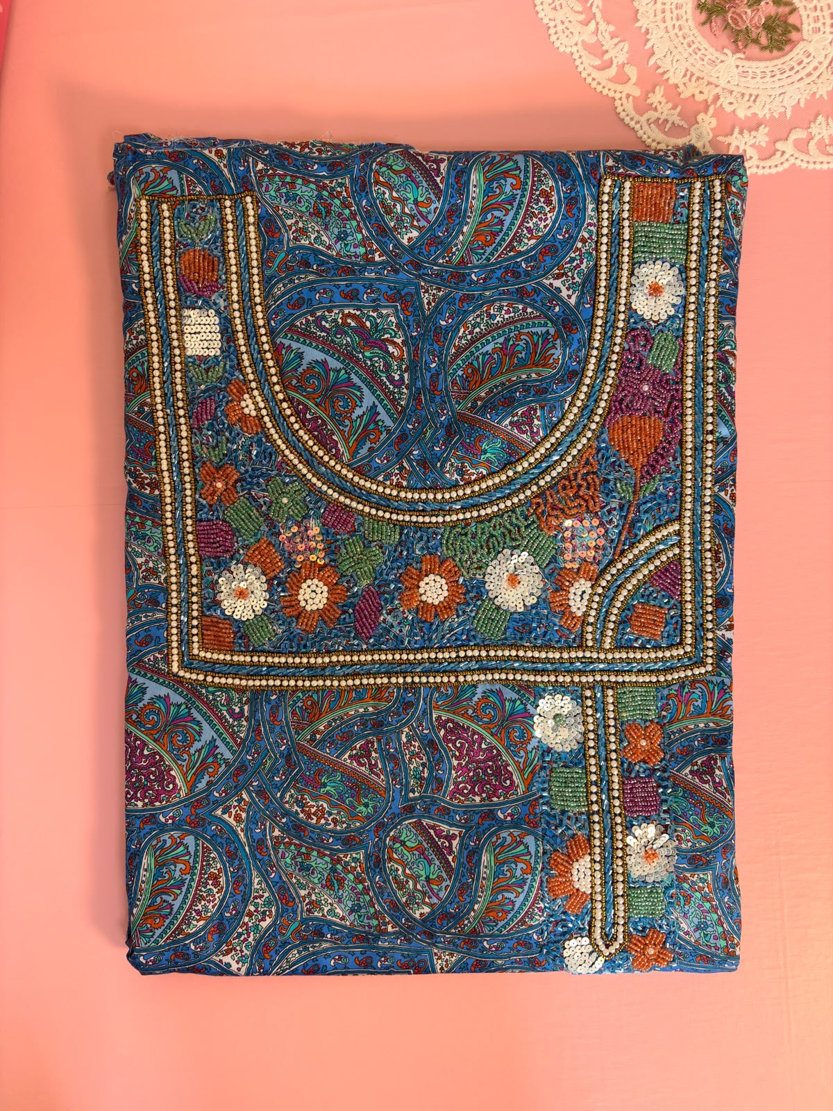 Mukhawar Arabic Blue - Cotton Paisley Print | مخور عربي أزرق قطن