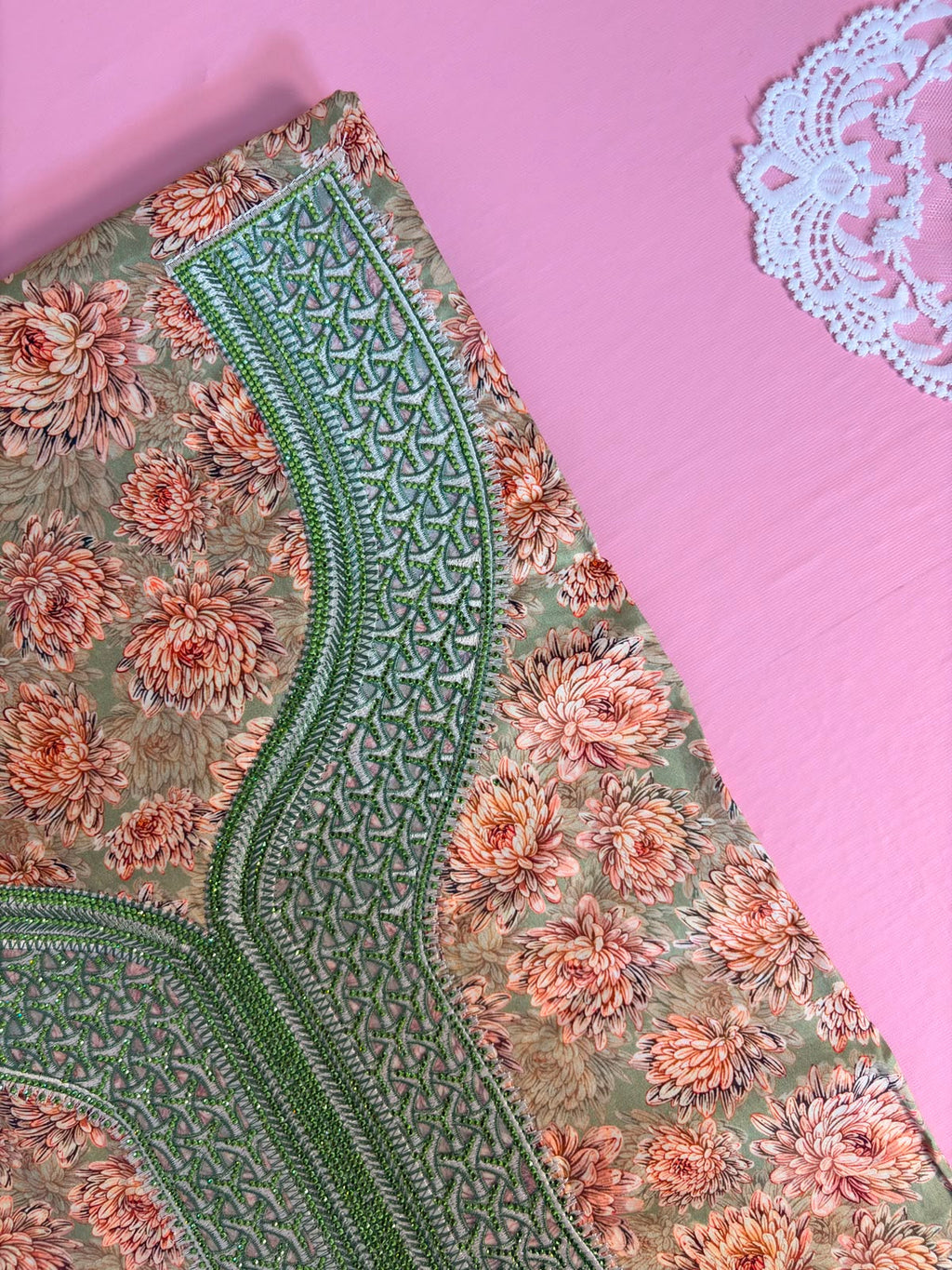 Mukhawar Arabic Sage Green - Cotton Floral | مخور عربي أخضر قطن